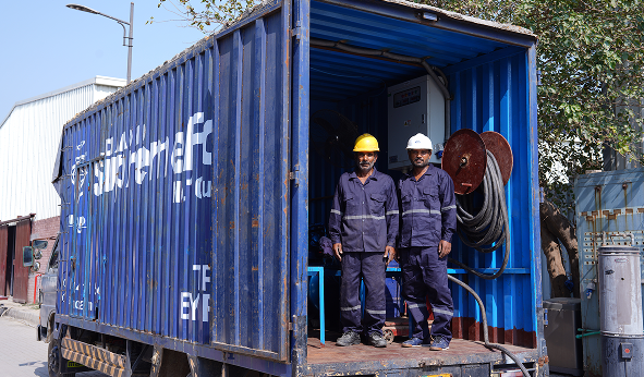 Workers in Container